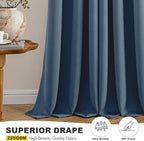 MIULEE Blackout Curtains for Bedroom 2 Panels 34 x 72 Inch Long Stone Blue | - Image 5