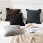 MIULEE Decorative Linen Pillow Covers 20x20 Inch Dark Gray | Boho Farmhouse​ - Image 4