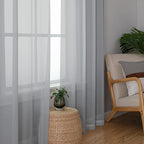 Light Grey Sheer Curtains 78 Inches Long 2 Panels, Light Filtering Voile Airy - Image 2