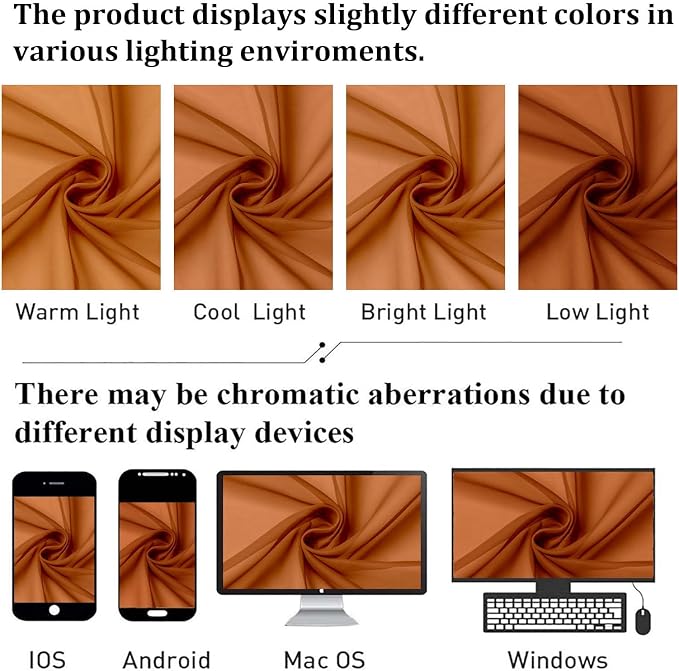 Orange Sheer Curtains 72 Inches Long 2 Panels, Rod Pocket Voile Light Filtering - Image 5