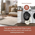 nuLOOM Jeni Beige Checkered Washable Runner Rug - Image 3