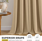 MIULEE Blackout Curtains for Bedroom 2 Panels 40 x 45 Inch Long Taupe Brown | - Image 5