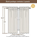 Chyhomenyc Sheer Curtains 63 Inch Length 2 Panels, Aqua | Light Filtering - Image 3