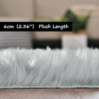Goolela Grey Area Rug 9x12 Fluffy Fuzzy Furry Rug - Image 3