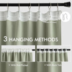 MIULEE Sage Green Back Tab Blackout Curtains 52x96 Inch Long 2 Panels Set | Rod - Image 3