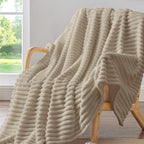 BEDELITE Ribbed Fleece Throw Blanket by BEDELITE
