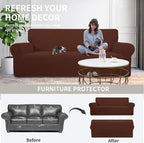 Easy-Going Stretch Oversized Loveseat Couch Covers Washable Coffee | 1-Piece - Image 4