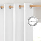 NICETOWN White Linen Kitchen Curtains 36 inches Long, Grommet Short Curtains - Image 2