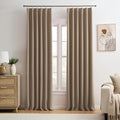 Pinch Pleated Blackout Curtains 132 Inch Long 2 Panels by KEQIAOSUOCAI