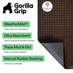 GORILLA GRIP 100% Waterproof All-Season WeatherMAX Doormat US Designed Natural - Image 2