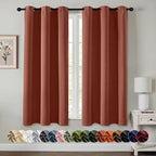 MIULEE Fall Blackout Curtains for Bedroom 2 Panels 40"x63" Long Terracotta | by MIULEE