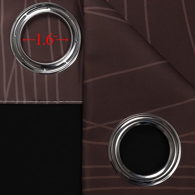 Brown and Greyish White Blackout Curtains 52Wx63L 2 Panels | Ombre Curtains - Image 7