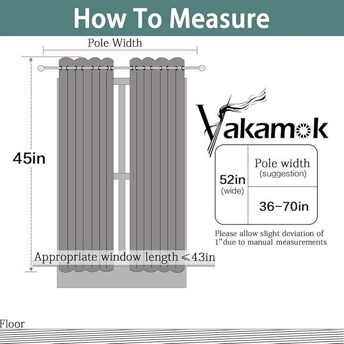 Yakamok Room Darkening Curtains 52x45 inch Length Navy Blue-Living Room | 2 - Image 7