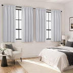 MIULEE Greyish White Blackout Curtains 4 Panels Set 72 Inch Length Bedroom | by MIULEE