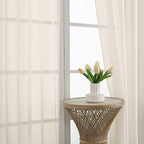 Cream Sheer Curtains 120 Inches Long 2 Panels Set, 59 Inch Extra Wide Soft Airy - Image 3