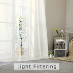 Short Sheer Curtains 36 Inches 2 Panels Set - Image 2