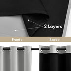 MIULEE Light Grey 90 Inch 100% Blackout Curtains - Image 3