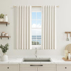 100% Blackout Linen Short Curtains by Guken