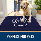 OLANLY Dog Door Mat for Muddy Paws 48x30, Paw Print Design Chenille Mud Mat | - Image 6