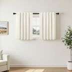 36 Inch Length Linen Blackout Curtains by Pitalk