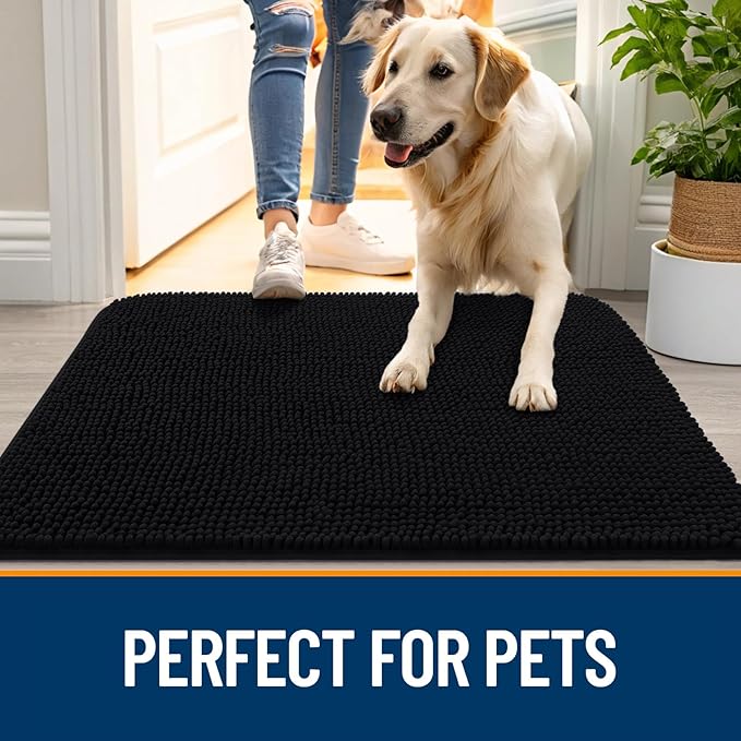 OLANLY Dog Door Mat for Muddy Paws 30x17, Super Absorbent Chenille Mud Mat | - Image 6
