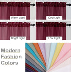Extra Long Sheer Burgundy Curtains - Image 6