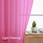 Simplebrand Rod Pocket Top Solid Voile Sheer Curtains - Image 7