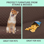 Reversible 45" Small Loveseat Sofa Covers, Chocolate/Beige | Loveseat Covers - Image 5