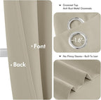 MIULEE Blackout Curtains for Bedroom 2 Panels 40 x 72 Inch Long Sand | Thermal - Image 4