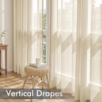 MIULEE Cream Sheer Curtains 72 Inches Long 4 Panels 42 x 72 Inches | Light - Image 5