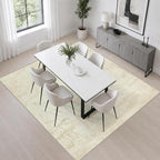 Area Rug Living Room: 5x5 Modern Washable Indoor Soft Carpet Beige | - Image 4