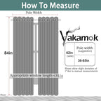 Yakamok Room Darkening Curtains 62x84 inch Length Light Grey-Living Room | 2 - Image 7