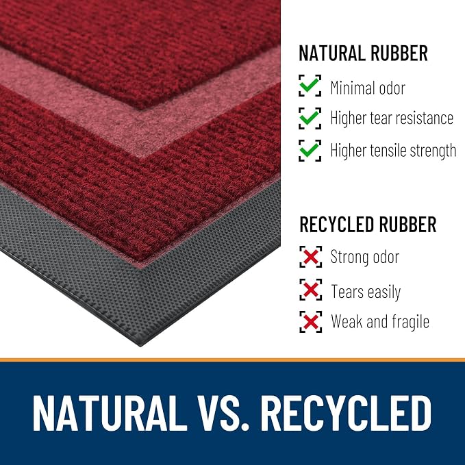 OLANLY Front Door Mat Outside 59x30, All-Season Heavy-Duty Rubber Doormat | - Image 4