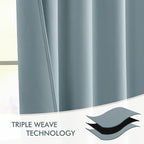 MIULEE Slate Blue Back Tab Blackout Curtains 52x102 Inch Long 2 Panels Set | - Image 7