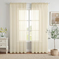MIULEE Light Cream Sheer Curtains 54 X 84 Inches, 2 Panels | Solid Color by MIULEE