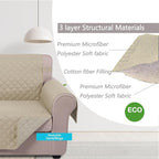 U-NICE HOME 4 Seater Sofa Cover 91''Large Couch Cover, Sand/Beige | Washable - Image 4