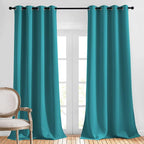 NICETOWN Peacock Teal Blackout Curtains 102 inch Length, Grommet Energy Saving by NICETOWN