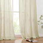 Joydeco Linen Curtains 72 Inch Length 2 Panels Set, Light Filtering Curtains - Image 6