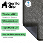 GORILLA GRIP 100% Waterproof All-Season WeatherMAX Doormat, Durable Natural - Image 3