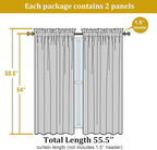 Aqua Sheer Curtains for Bedroom Living Room 54 Inch Length 2 Panels Set - Image 2