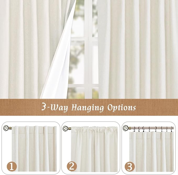 Linen 100% Blackout Window Curtains - Image 9