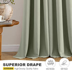 MIULEE Blackout Curtains for Bedroom 2 Panels 34 x 54 Inch Long Sage Green | - Image 5