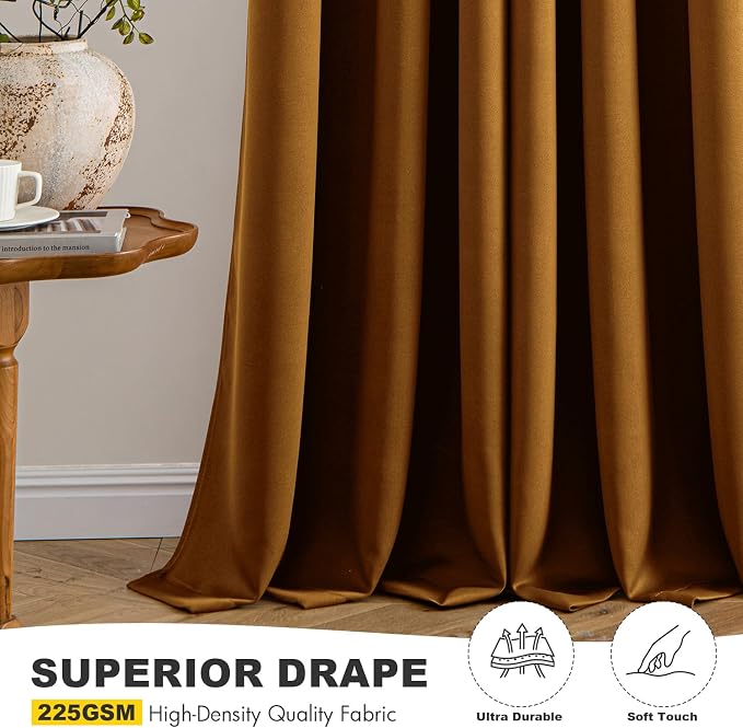 MIULEE Blackout Curtains for Bedroom 2 Panels 40 x 54 Inch Long Gold Brown | - Image 5