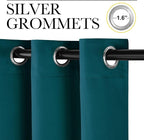 NICETOWN Teal Blackout Curtains 84inch Length 2 Panels Set, Grommet Chic - Image 2