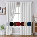 Joydeco 90 Inch 60% Blackout White Curtains 2 Panels, Elegant Semi Sheer - Image 6