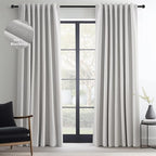 Topfinel 105 Inches Long Custom Black Out Faux Thick Linen Drapery Two Panels by Topfinel