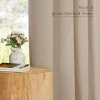 NICETOWN Flax Taupe Linen Curtains - Image 3