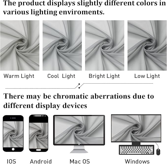 Light Grey Sheer Curtains 63 Inch Length 2 Panels, Light Filtering Solid Voile - Image 7