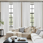 MIULEE White Pinch Pleated 100% Blackout Linen Curtains 40x96 Inches | Room - Image 7