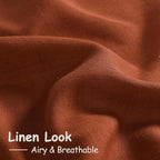 Extra Long Linen Curtains 108 Inches Long 2 Panel Set Back Tab Terracotta Boho - Image 4
